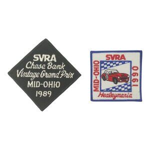 SVRA Chase Bank Grand Prix Mid Ohio 1989 Healeymania 1990 Patches Lot Of 2
